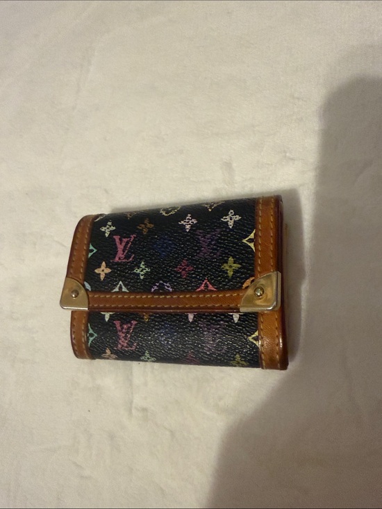 Louis Vuitton Handbags - Louis Vuitton Black Multicolor Monogram Trifold Wallet with Tan Trim